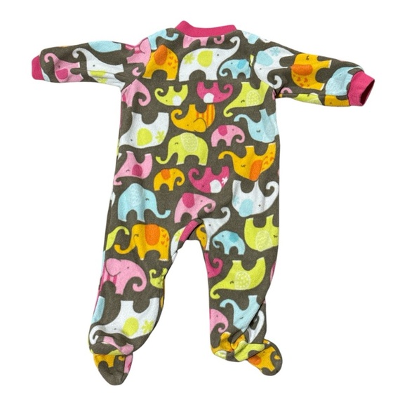 Carter’s Infant Fleece Pajamas Multi Color Elephants Size: 9 Months - Picture 2 of 5